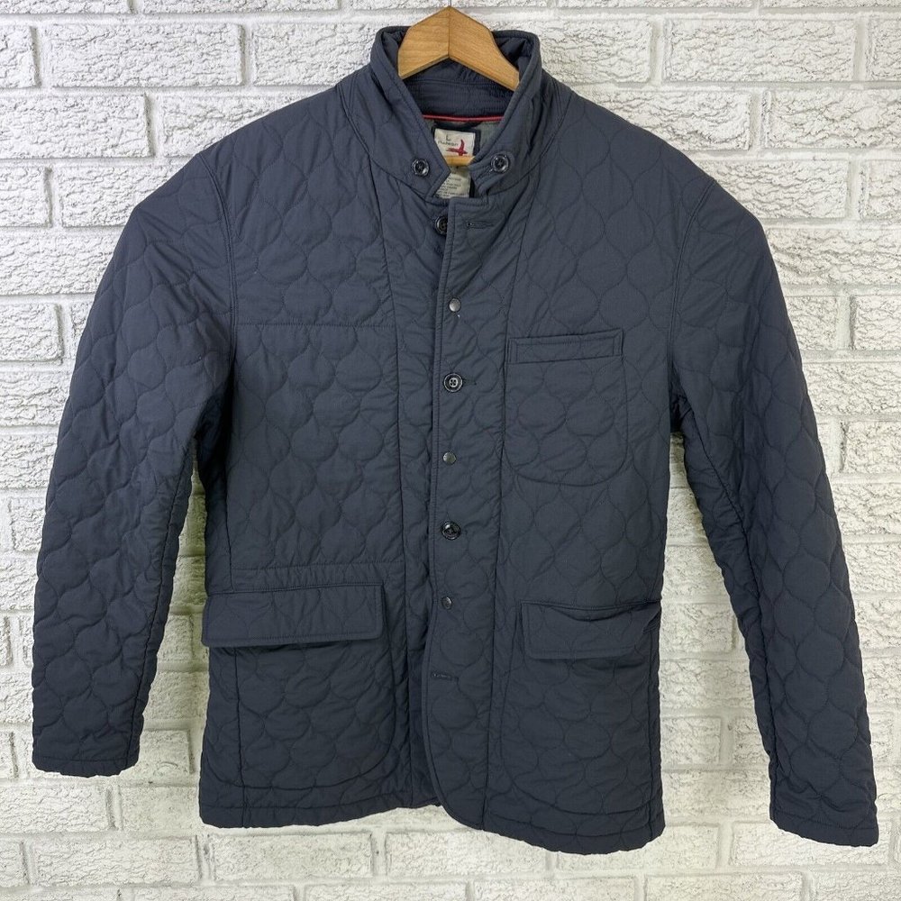 Mens Relwen Quilted Tanker Jacket Blue Mens  Large